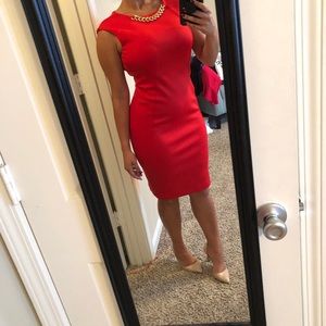 Red Calvin Klein dress